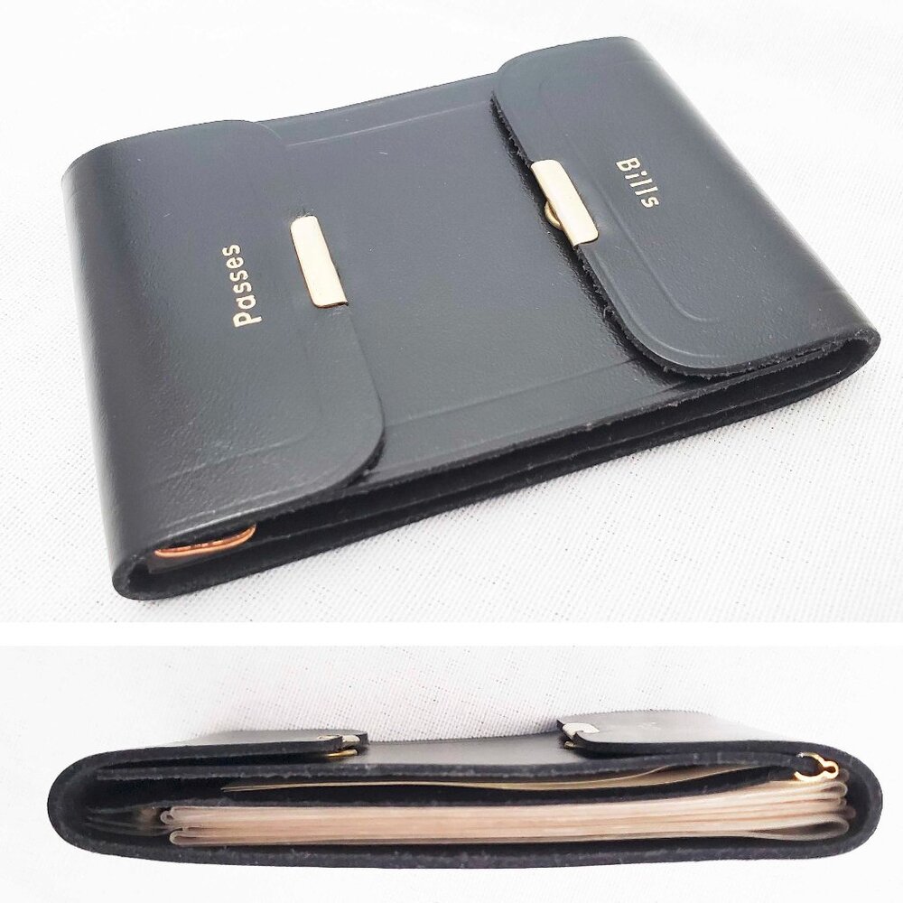 Vintage Deadstock 1960s Men's Black Leather Wallet